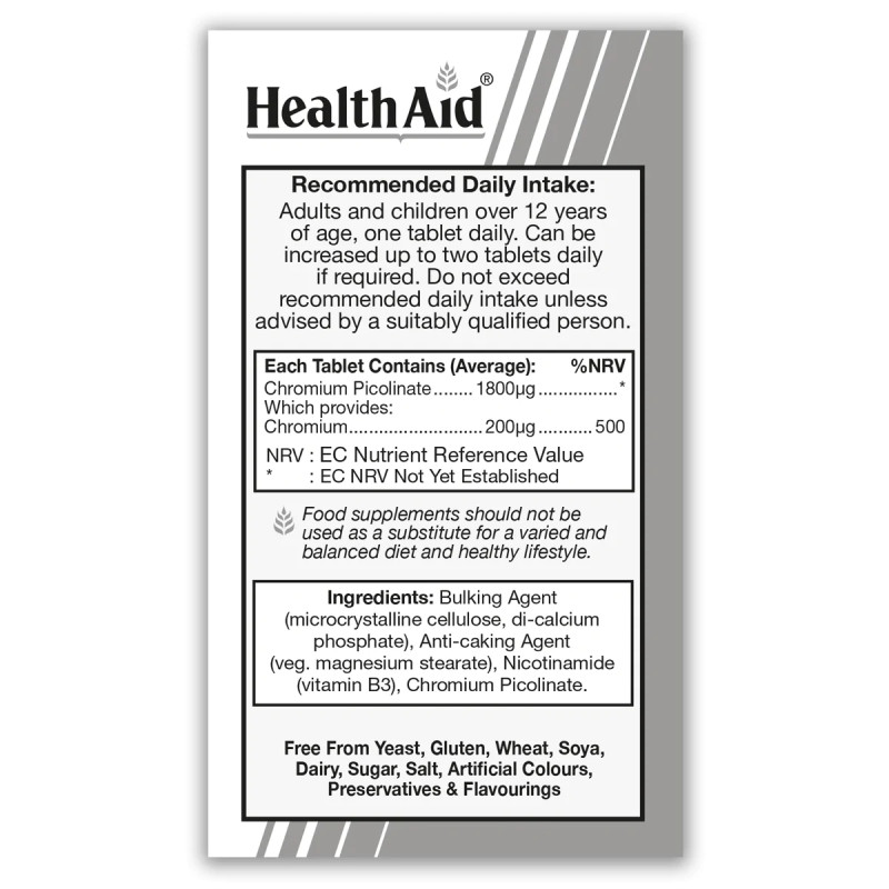 HealthAid® Chromium Picolinate 1800 µg